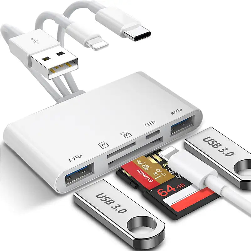 5 in 1 memory card reader iphone ipad usb c adapter main