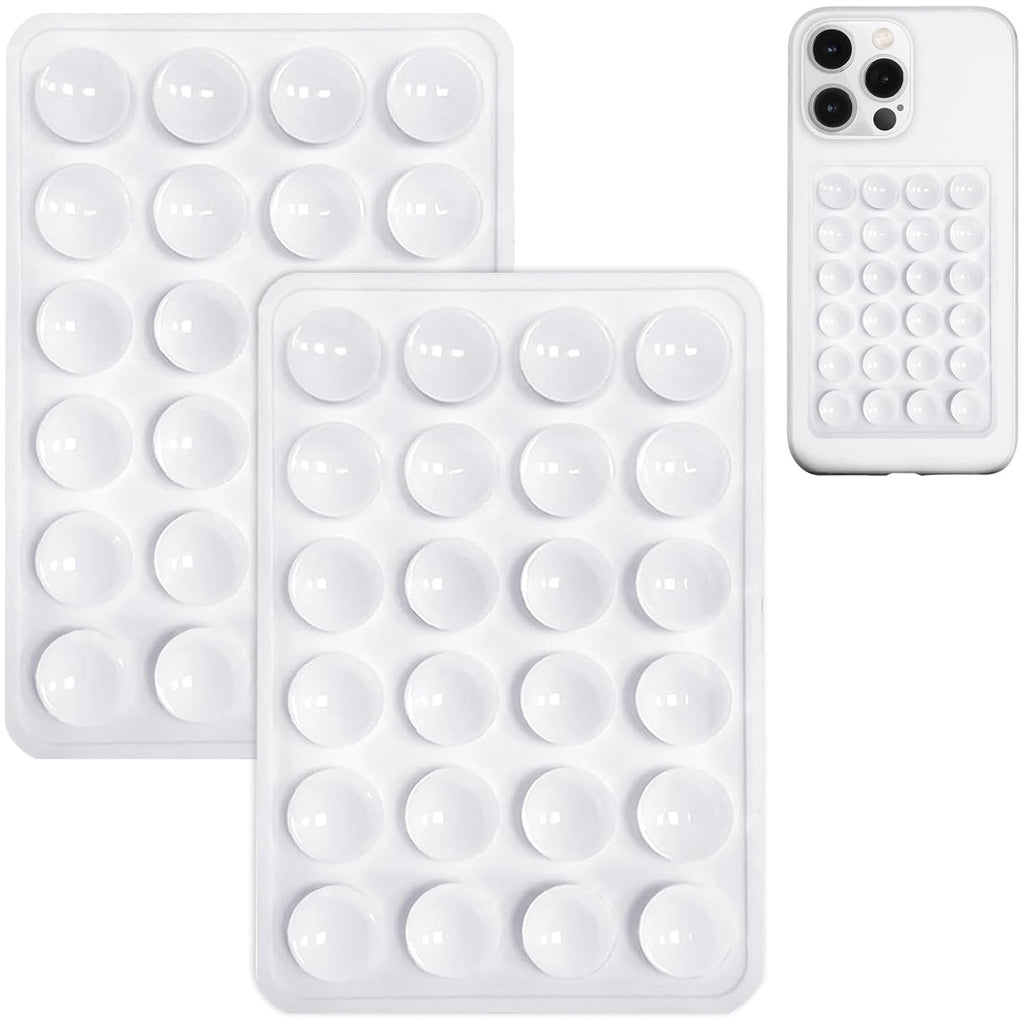 2 Pack Silicone Suction Phone Case Mount, Non Slip Sticky Phone Grip for Cellphones, Strong Grip Holder for Selfies and Videos