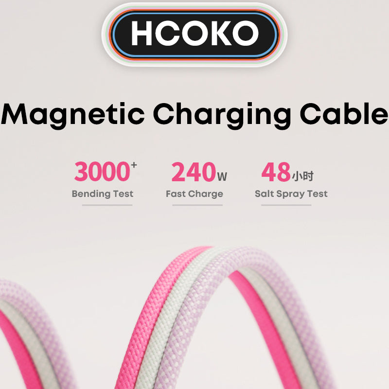 Hcoko 60W USB-C Fast Charging Cable 3-Pack for iPhone 15 in 6 Colors