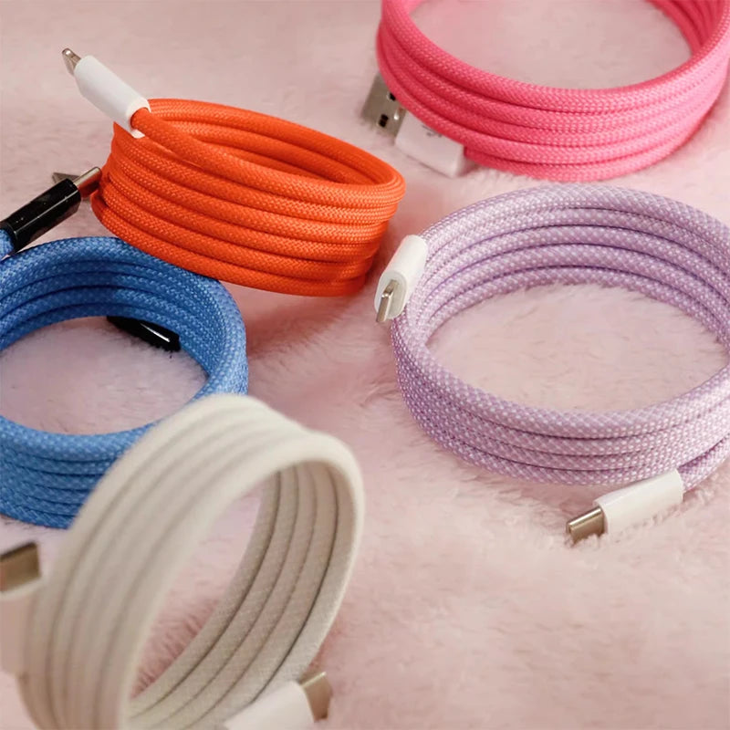 60W USB C to C Fast Charging Cable 3-Pack 6FT | PD3.0 & QC4.0 Certified | Compatible with iPhone 15/16, MacBook, Samsung Galaxy